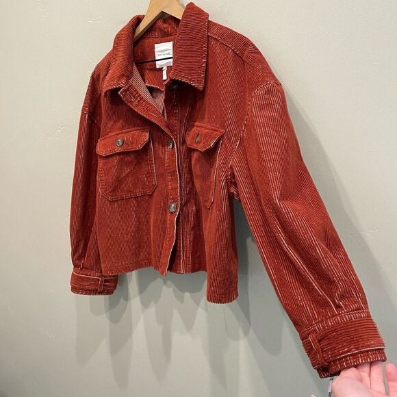 NWT Avec Les Filles Dark Red Corduroy Shacket - Size: Large - Picture 5 of 11